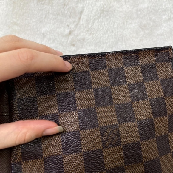Louis Vuitton Trousse Pochette Brown Canvas Clutch Bag Authentic - Picture 12 of 16